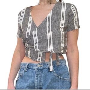 NWOT Striped Wrap Around Top